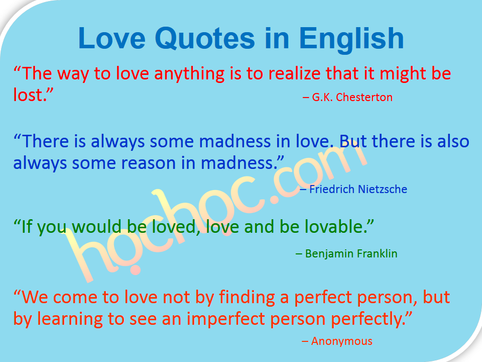 Love Quotes in English